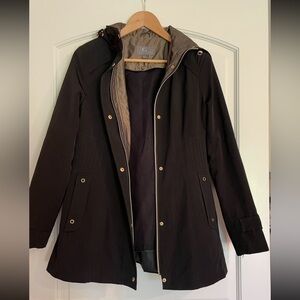 Gallery New York Black Trench Coat with Removable Lining and Hood S